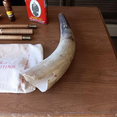 DIAMOND STUDDED CORE SAMPLE DRILLING BIT, RIFLE CLEANING ROD, DUCK CALL, HORN AND MORE
