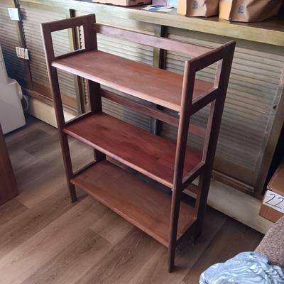 3 TIER SIDE TABLE AND A FOLDING SHELF