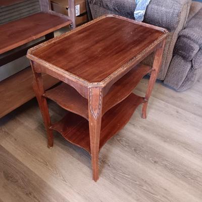 3 TIER SIDE TABLE AND A FOLDING SHELF