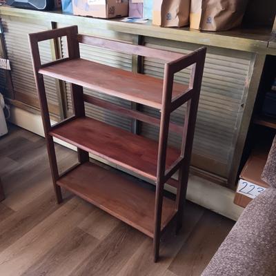 3 TIER SIDE TABLE AND A FOLDING SHELF