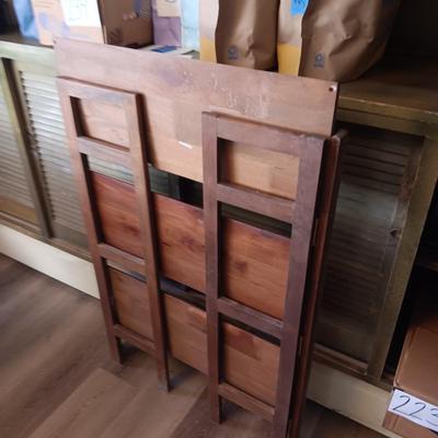 3 TIER SIDE TABLE AND A FOLDING SHELF