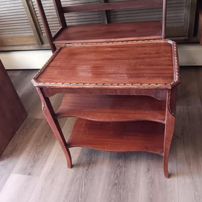 3 TIER SIDE TABLE AND A FOLDING SHELF