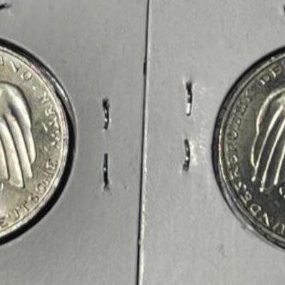 (2) GERMANY 1983 Commemorative 5 Deutsche Mark Coins, 100th Anniversary of Karl Marx's Death.
