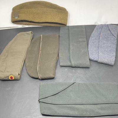 6 WWII Era US Military Caps