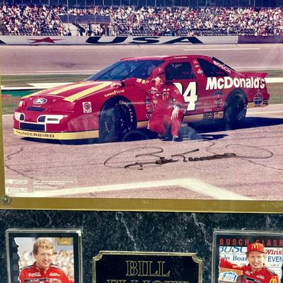 Bill Elliott NASCAR 1995 Signed Photo Plaque