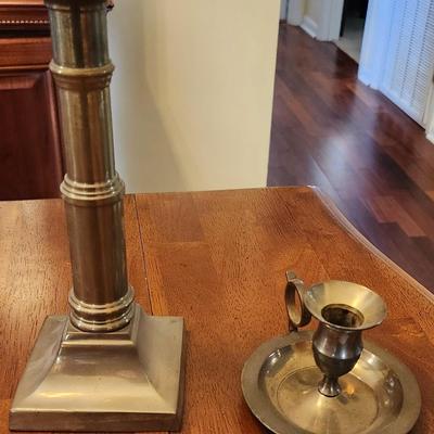Set Of Two Brass Candle Sticks