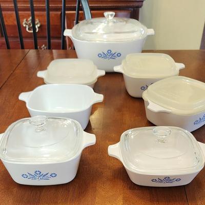 Set Of Corning Ware Backing Dishes Some With Glass Tops Some With Tupperware Tops