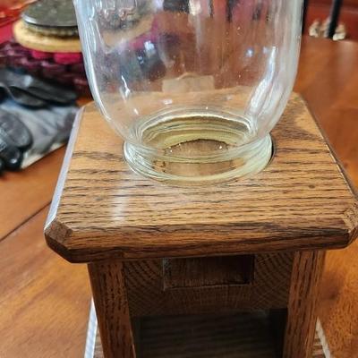 Gumball Or Candy Dispenser Wood/Glass