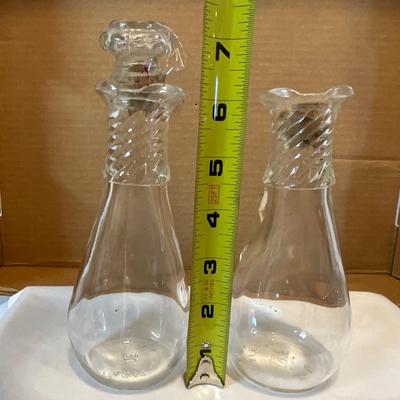 Vintage Hazel Atlas Glass Cruet/dressing/oil/vinegar bottles