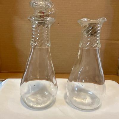 Vintage Hazel Atlas Glass Cruet/dressing/oil/vinegar bottles