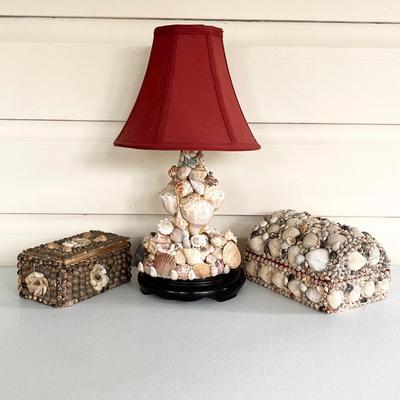 Collection Of Three (3) Seashell Accessories