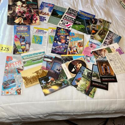 Lot of travel brochures