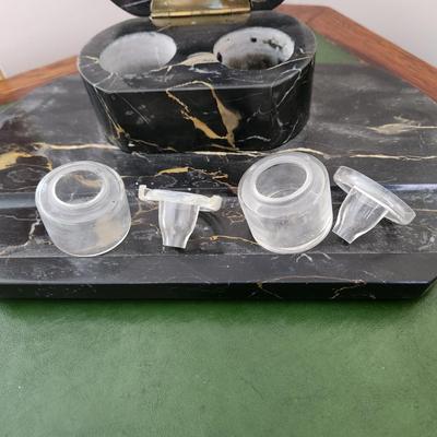 Vintage Marble Inkwell Desk set