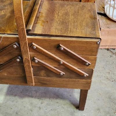 Sewing Chest Tool Box Wooden