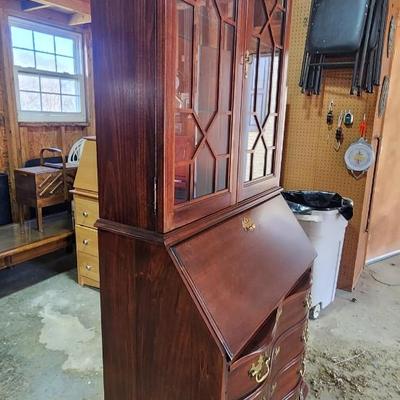 Mahogany Secretary In Perfect Condition, Light Up Inside 85" Tall X 30.5" Across X 16" Deep