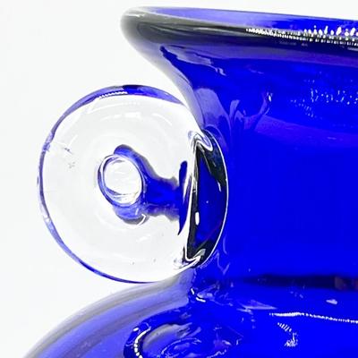 Handcrafted Cobalt Blue Vase ~ Blenko Style