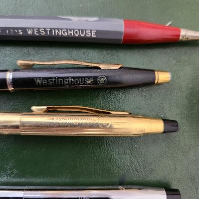 Vintage Cross Ink Pens pencils Westinghouse Logo New Jersey Bell Ruler