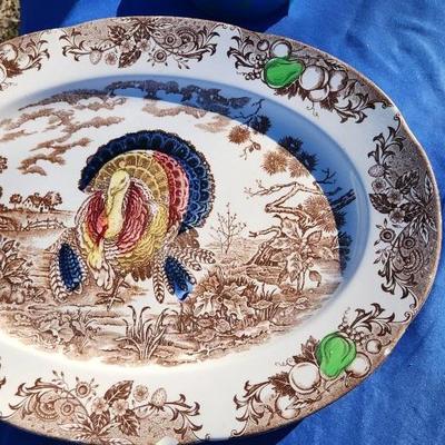 Rare Vintage Japanese Trimontware Oval Turkey Platter