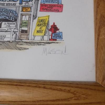 Signed/Framed Roger Mason Cartoon