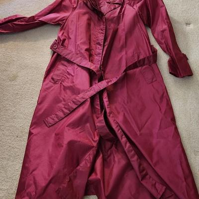 Totes Pink Trench Coat Size Med