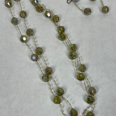 Vintage Necklace and Earring Set Multi Faceted Plastic Beads