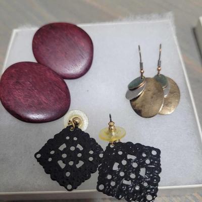 Costume Jewelry - Three Pairs Of Earrings