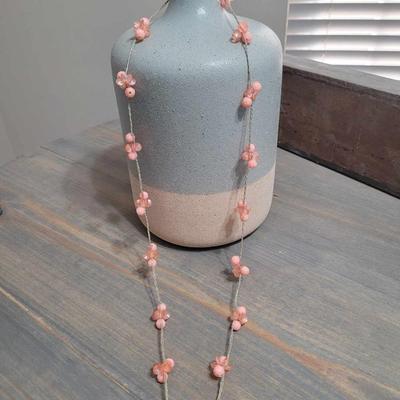 Costume Jewelry - Necklace With Pink Flowers