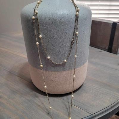 Costume Jewelry - Chain Necklace With Two Strands