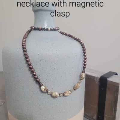 Costume Jewelry - Matching Bracelet And Necklace With Magnetic Clasp