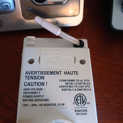 2 HANDSET CORDLESS PHONE, DIGITAL OUTLET TIMERS AND MORE