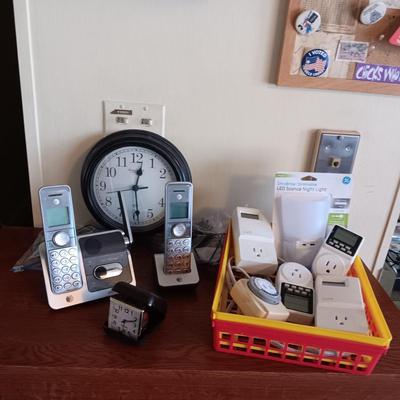 2 HANDSET CORDLESS PHONE, DIGITAL OUTLET TIMERS AND MORE