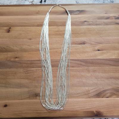 Costume Jewelry -Multi Strand Silver Necklace