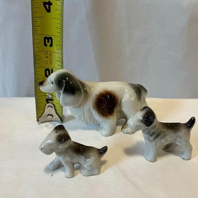 Vintage Porcelain Dog figurines 1950s stamped Japan