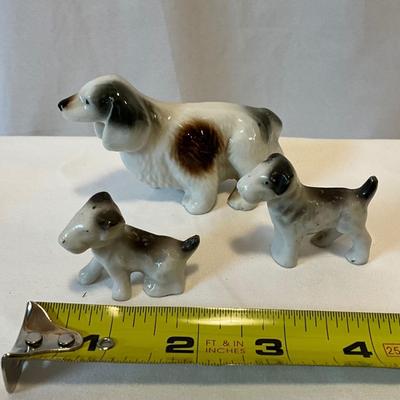 Vintage Porcelain Dog figurines 1950s stamped Japan