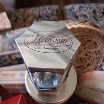 LARGE LOT OF CANDLES, TINS, CANDLE HOLDERS AND MORE