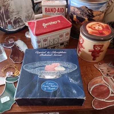 LARGE LOT OF CANDLES, TINS, CANDLE HOLDERS AND MORE