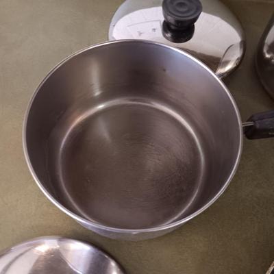 REVERE WARE SAUCEPANS AND SMALL SKILLET