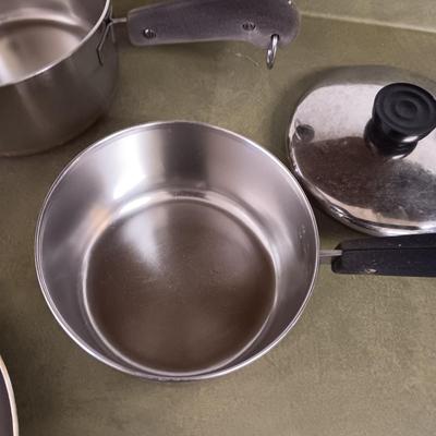 REVERE WARE SAUCEPANS AND SMALL SKILLET