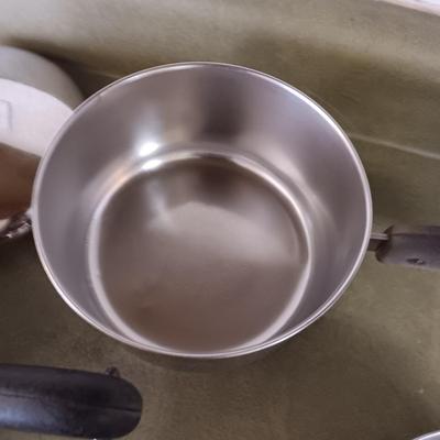 REVERE WARE SAUCEPANS AND SMALL SKILLET