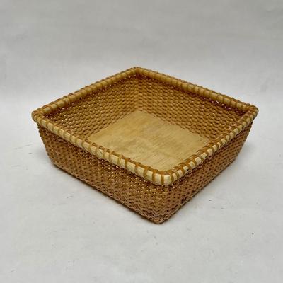 Wicker Basket with Wood Bottom