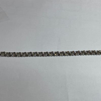 Vintage Sterling Silver Never Worn Condition 7.5" Long Charm Bracelet 1/3" Wide in Great Condition.