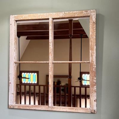 Distressed Mirrored Window