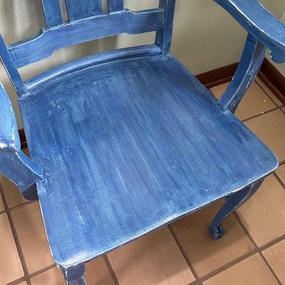 Solid Wood Distressed Arm Chair