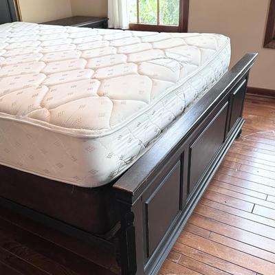 Queen Black Distressed Bed & 2 Night Stands ~ Includes Mattress & Box