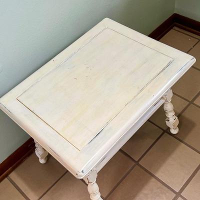 Solid Wood Painted & Distressed End Table
