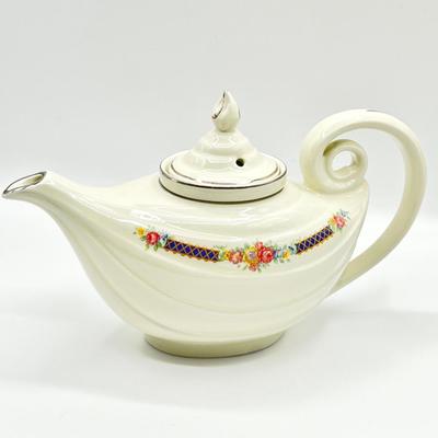 HALLâ€™S ~ Porcelain Aladdin Teapot With Infuser & Lid
