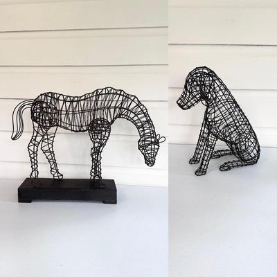 Heavy Wire Horse & Dog