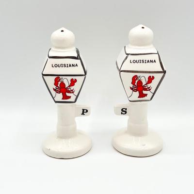 Louisiana Duo (2) ~ Bourbon St Wall Decor & Ceramic Salt & Pepper Shakers