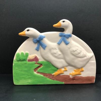 LOT 10U: Duck Duck Goose! Mallard Pencil Sharpeners, Porcelain Geese, Goose Napkin Holder & More