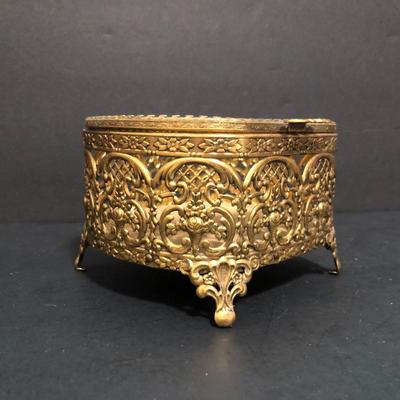 LOT 28U: Vintage Vanity Collection - Engraved Things Remembered Musical Jewelry Box w/ Swarovski Crystal Accents, Porcelain Flower...